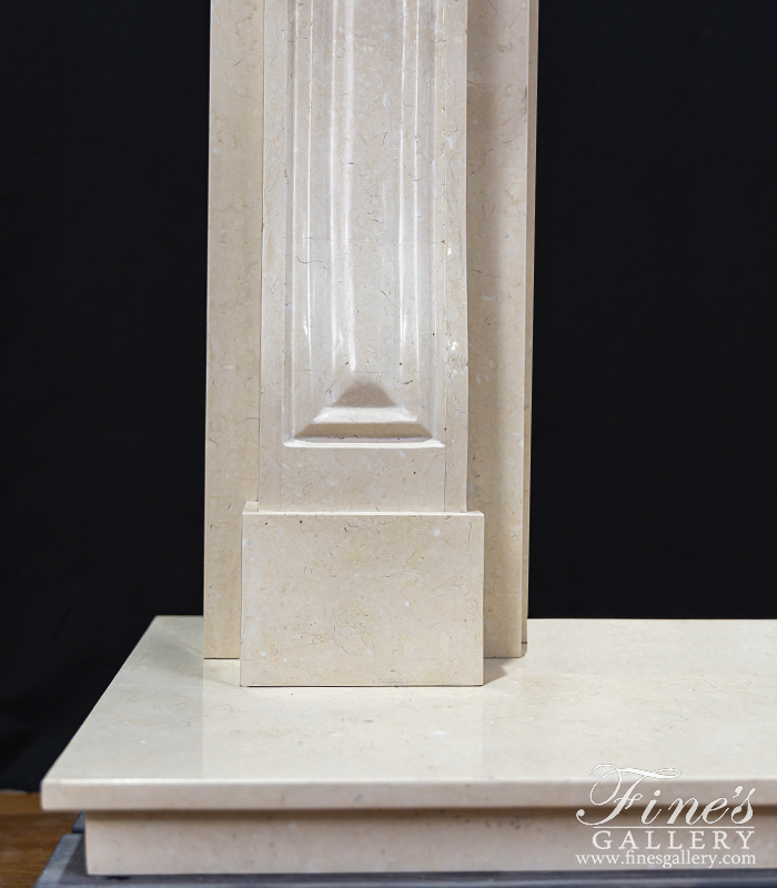 Marble Fireplaces  - A Classic Mantel In Crema Marfil Marble  - MFP-1786